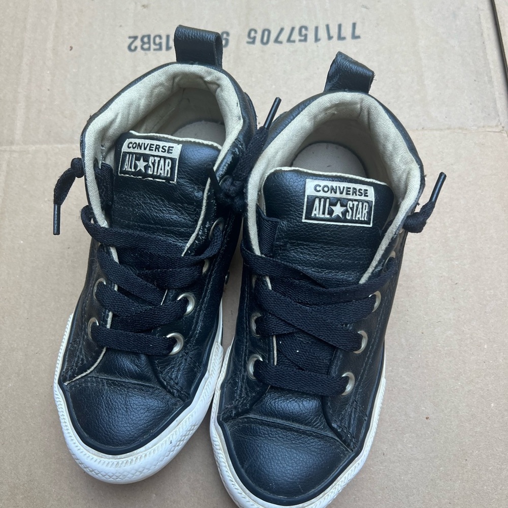 Converse Chuck Taylor Leather Kids Black US S12